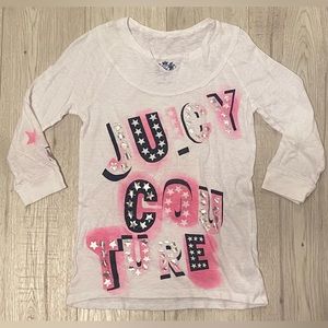 JUICY COUTURE Long Sleeve Shirt T-Shirt Size 10 ~IN EXCELLENT CONDITION